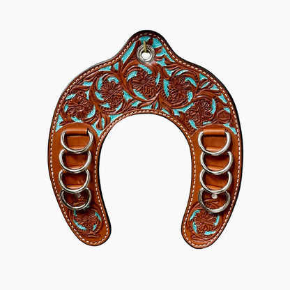 🔥LAST DAY 60% OFF 🤠Handcrafted Leather Horseshoe Wild Rag Holder | Western Scarf & Bandana Organizer