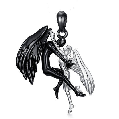 🔥Last 4 hours Sale: Save 49%-925 Silver Angel and Demonio Collar