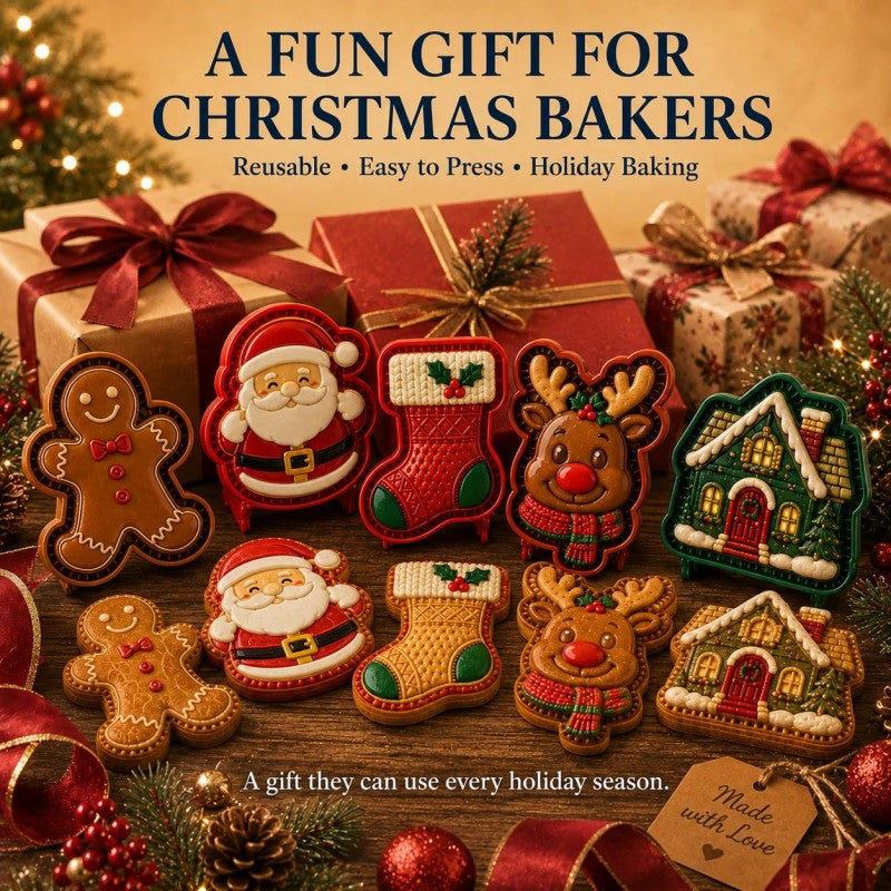 🎄LAST DAY SALE Only $9.99!!🍪Christmas Baking Moulds – 9Festive Designs 🎄