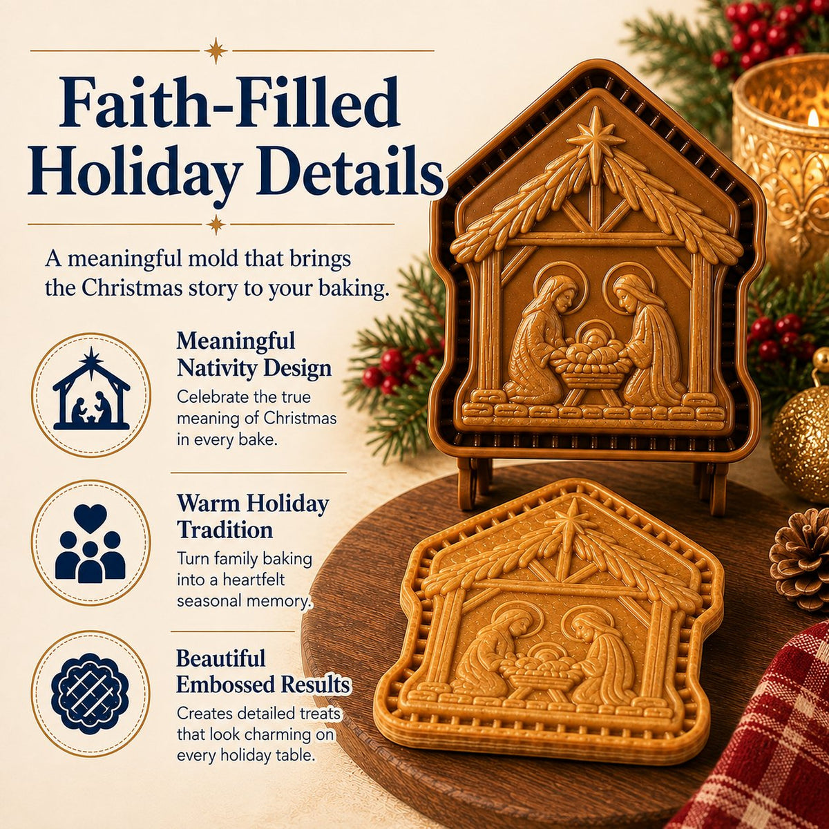 ✝️ Faith & Nativity Christmas Mini Pie Mold Collection