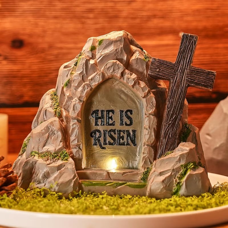 ✝️ "HE IS RISEN" Empty Tomb Easter Scene LED Light Ornament✨Bring the Light of Resurrection Into Your Home