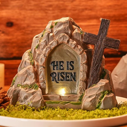 ✝️ "HE IS RISEN" Empty Tomb Easter Scene LED Light Ornament✨Bring the Light of Resurrection Into Your Home