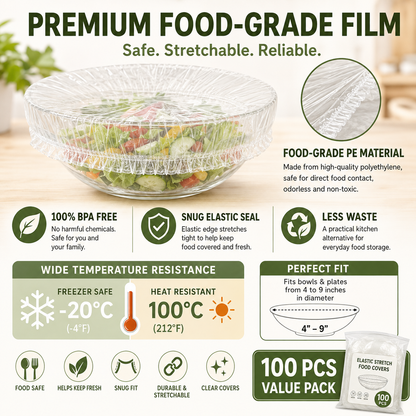 🔥Hot sale-100PCS Disposable Stretch Food Covers for Bowls & Plates🥡