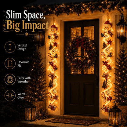 🎄Light-Up Christmas Door Hanger – 6 Festive Designs with Warm Holiday Glow ✨