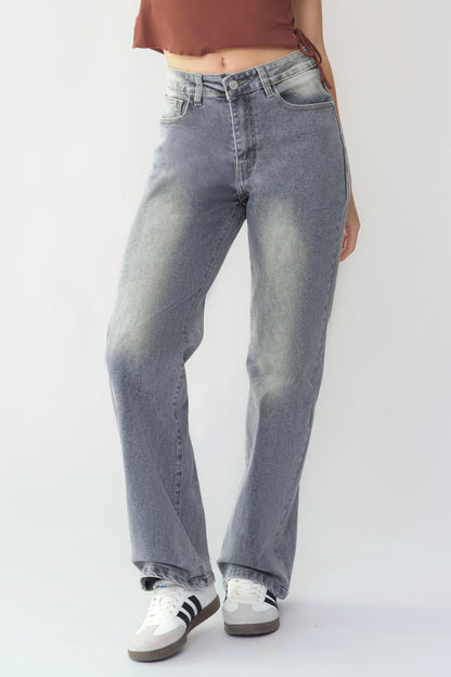Women's Minimalist High Waist Denim Stretch Wide Leg Jeans