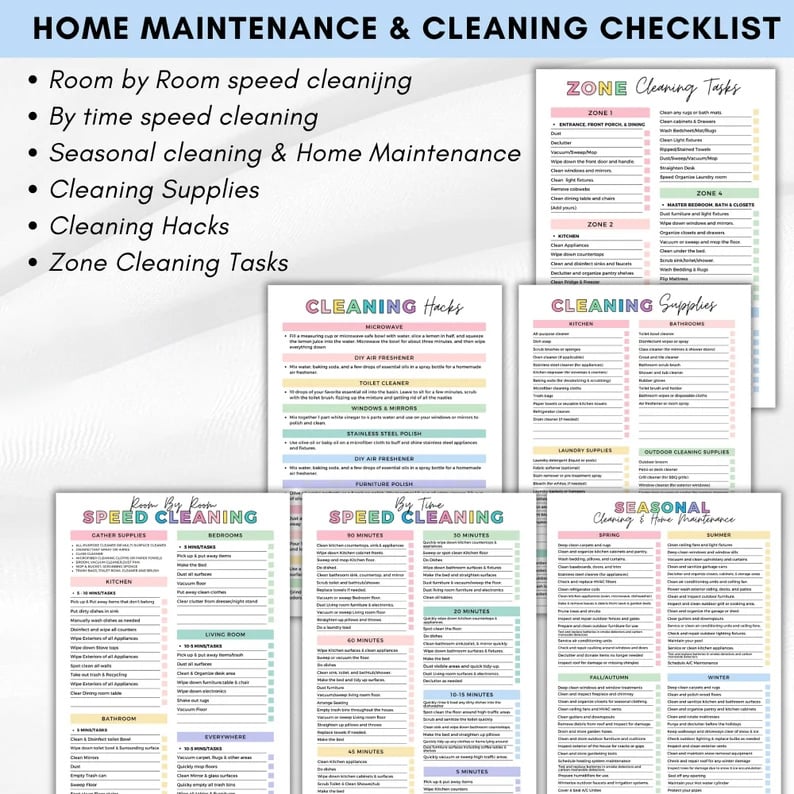 🔥LAST DAY 50% OFF📚ADHD cleaning planner bundle