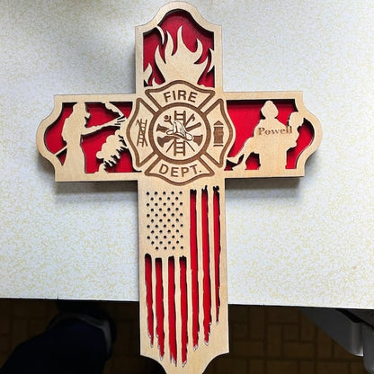 🔥LAST DAY 50% OFF - First Responder Wooden Cross(🎁Best Gift for firefighter)