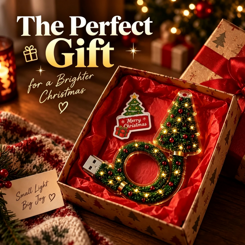 USB Christmas Tree Projector Light, Portable Mini Christmas Projection Lamp, Holiday Decoration Gift