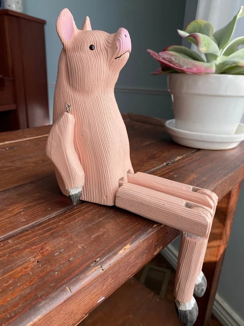 🔥Last 4 hours Sale: Save $30 -Hand-Carved Wooden Sitting Animal