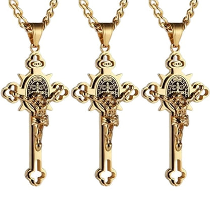 🔥Last 4 hours Sale: Save $30 -✨ST.Benedict Protection Cross Power Pendant Necklace