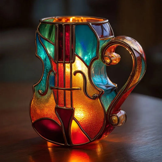 🔥Last Day 49% OFF - 🎸Violin Stained Glass Mug
