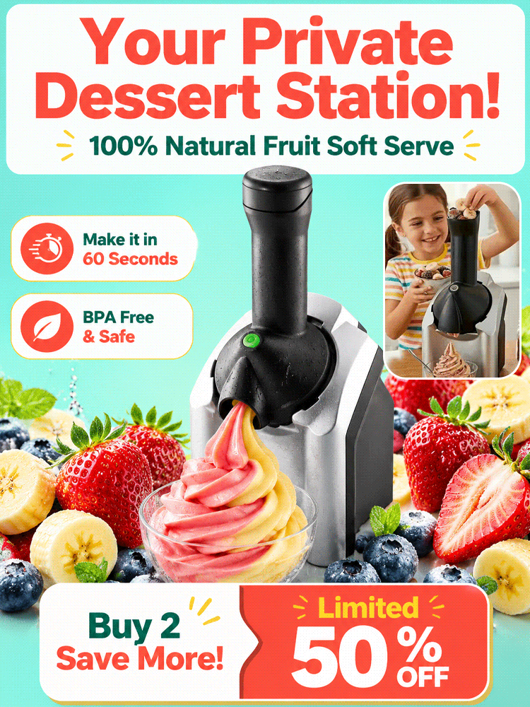 🔥 SAVE 60% + 🍦 Family Fruit Ice Cream Maker – 100% Natural, No Added Sugar & BPA-Free