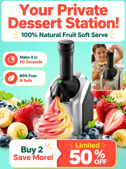 🔥 SAVE 60% + 🍦 Family Fruit Ice Cream Maker – 100% Natural, No Added Sugar & BPA-Free