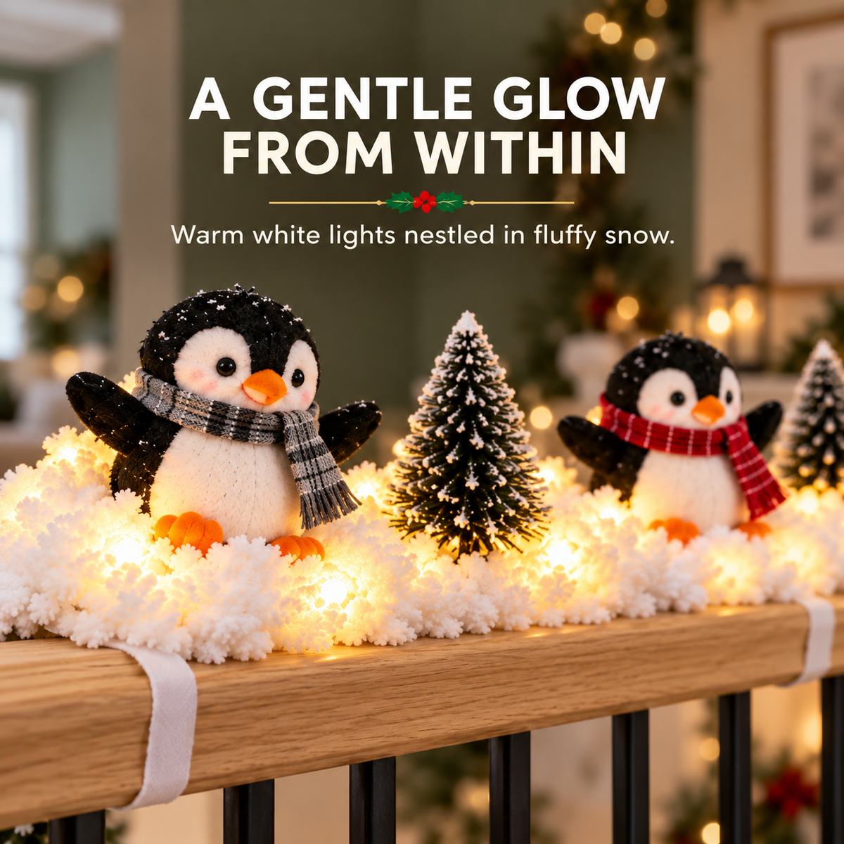 🔥Hot Sale 40% OFF🔥Playful Penguin Snowy Stair Railing Decor
