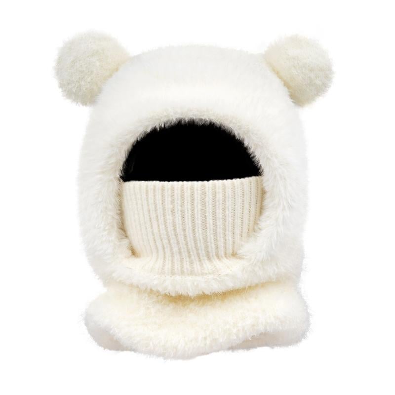 🔥LAST DAY 50% OFF - Women's Solid Pom Pom Bear-Ear Beanie Hat
