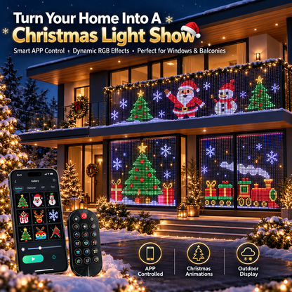 🎄 Smart LED Curtain Lights | App-Controlled Animated Christmas Wall Display ✨