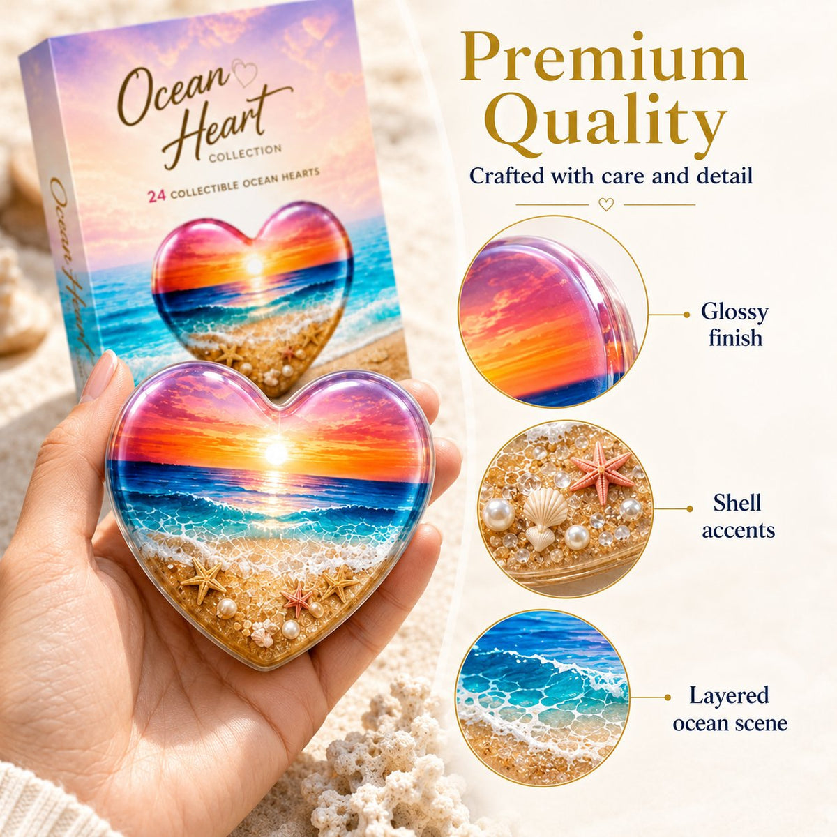🌊 Ocean Heart Blind Box Set – 24 Surprise Collectible Heart Keepsakes