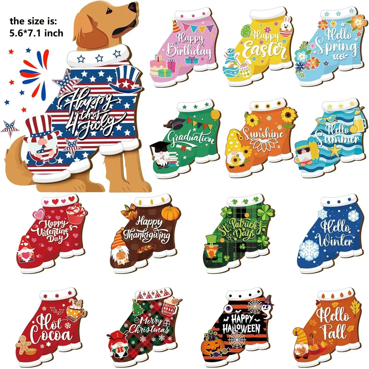 Pet Sign Gift Halloween Decor Cat Ornaments Wooden Sign Cat Desk Decor Interchangeable Pet Decor with Magnet Detachable Hats for Summer Halloween Autumn Holiday Seasonal Birthday Party, Gift for Pet Owning Families and Cat Lovers