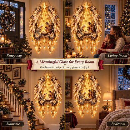 👼 Heavenly Angel Wings Nativity Light✨ – Lighted Christmas Wall Decor  ✈️