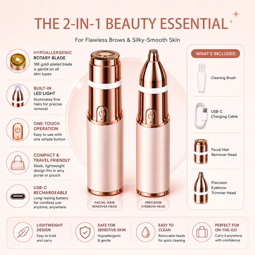 🔥2-in-1 Women's Eyebrow and Facial Hair Removal Device