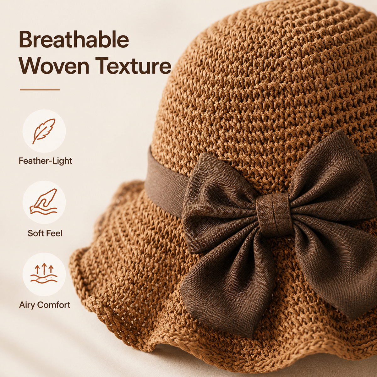 🌞Elegant Woven Straw Sun Hat with Bow