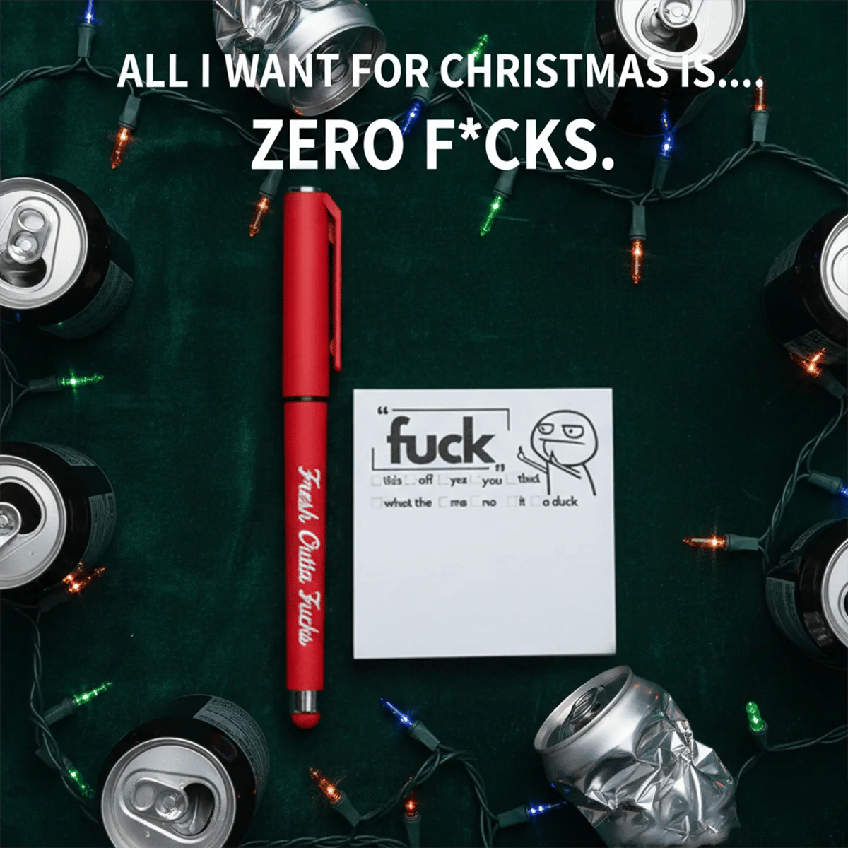💥Last Day Promotion 50% OFF💝Mental Checkout Bundle | Fresh Outta Fucks Stress-Relief Ballpoint Pen + Rant Pad | Office Christmas Gift Exchange