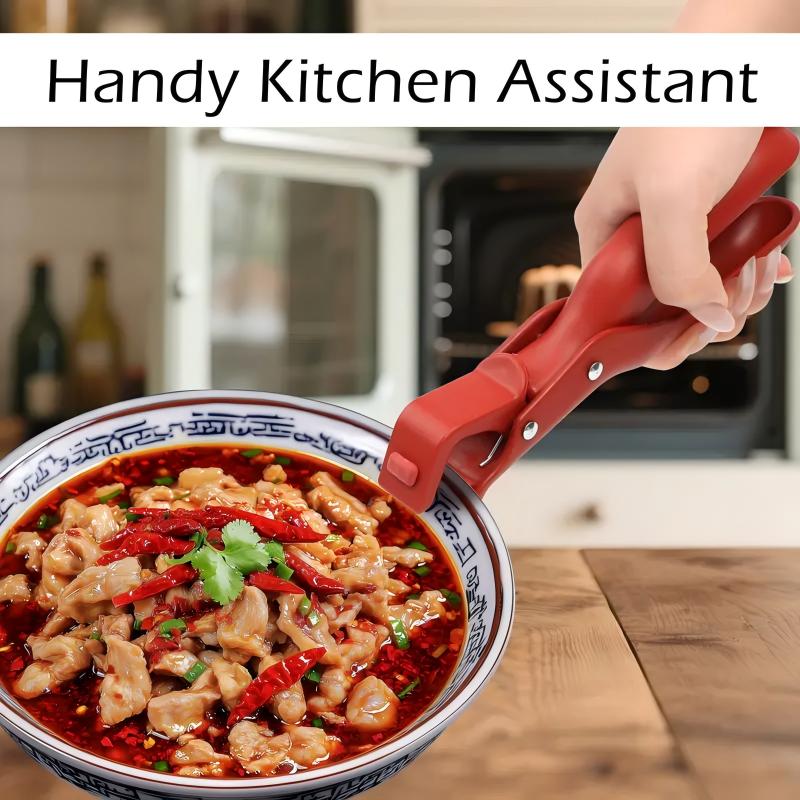 Multi Purpose Anti Scald Plate Gripper for Bowls Pots Pans Red Green Kitchen Tool
