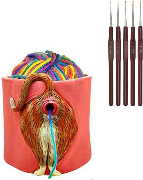 Cat Butt Yarn Bowl🎁(with 5PCS Knitting Needles)