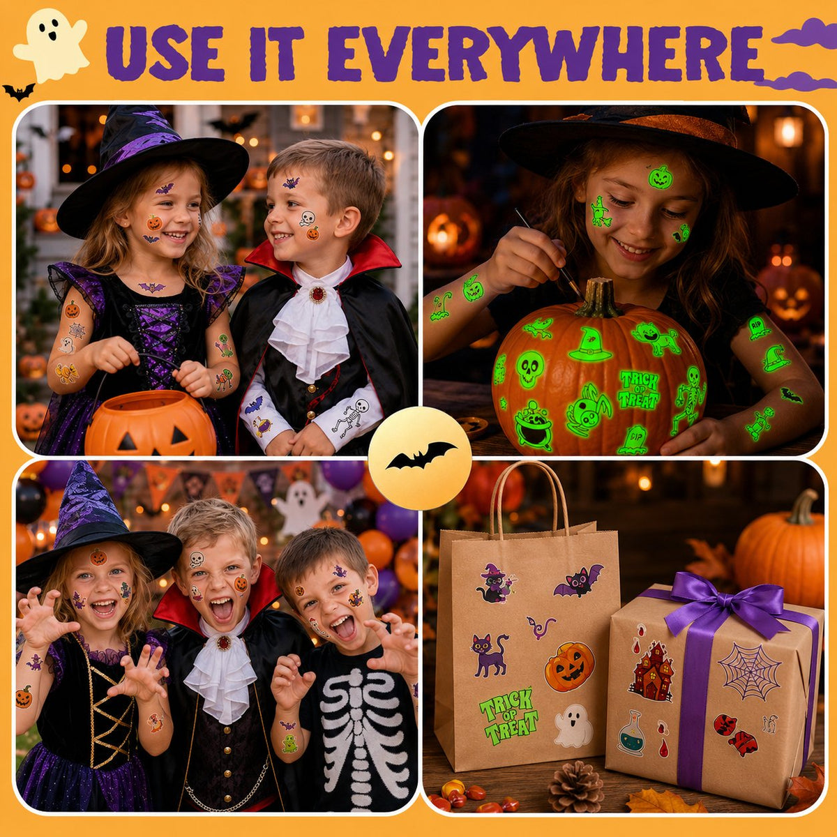 🎃✨ Spooky Glow Tattoos – Halloween Temporary Body Art That Lights Up The Night