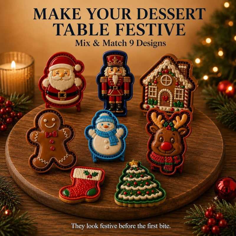 🎄LAST DAY SALE Only $9.99!!🍪Christmas Baking Moulds – 9Festive Designs 🎄