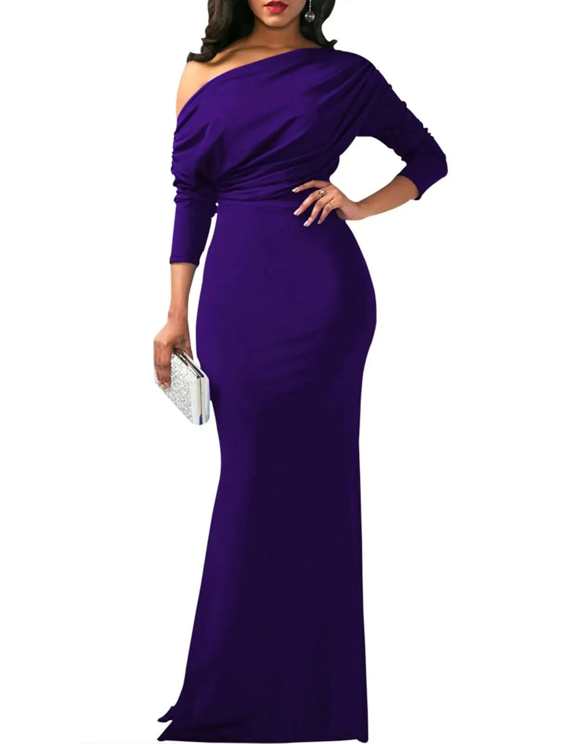 💃WOMEN'S ELEGANT SLEEVELESS OFF SHOULDER BODYCON LONG FORMAL PARTY EVENING DRESS(🔥Same as in the video)