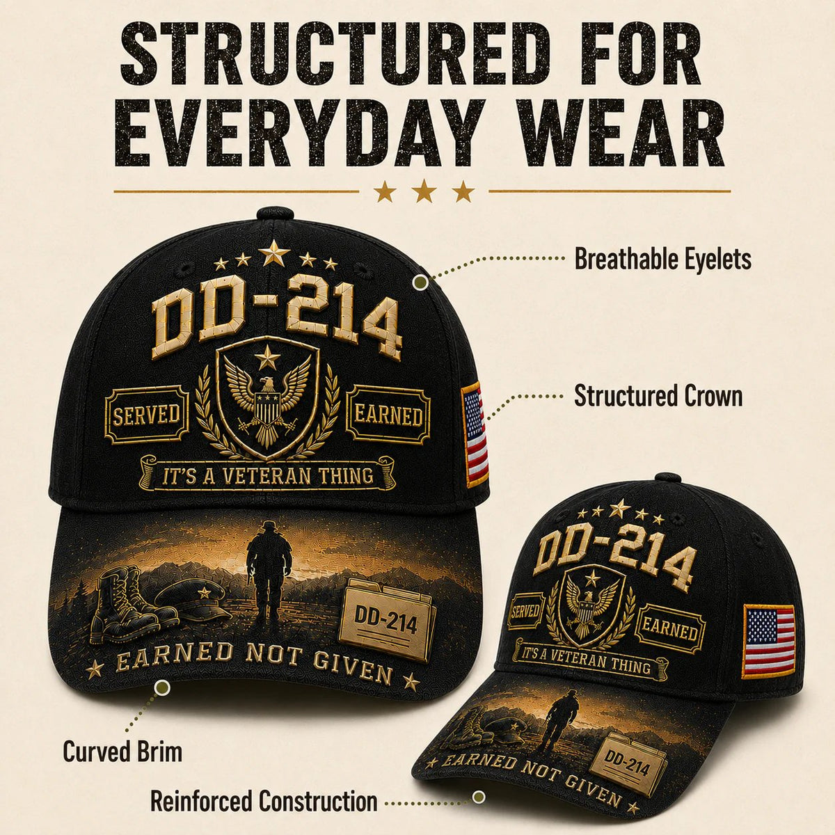 🔥Hot Sale 50% OFF - 🎖️DD-214 Served Earned Commemorative Cap(Breathable & Lightweight Comfort & Unisex Fit)