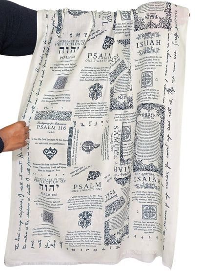 ✝️Handcrafted Christian Prayer Shawl: Protection Bible Verse Scarf, Yeshua Scripture Wrap🙏