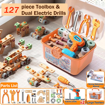 Kids' Electric Drill Screw Building Set