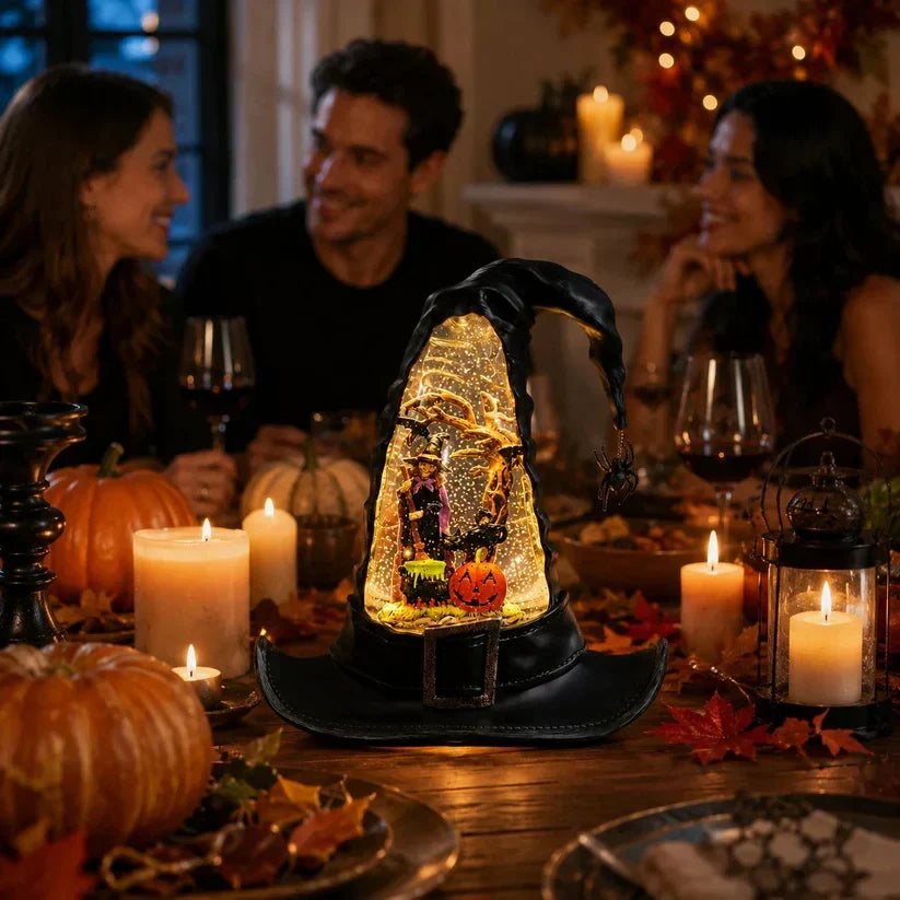 Witches Hat Lighted Water Lantern With Swirling Glitter - 4500755  - USB Included New