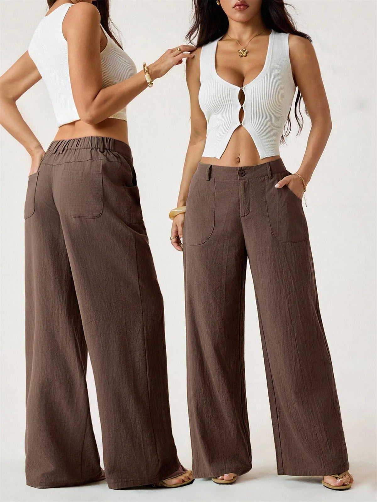 💃❤️Women's Summer Classical Linen Lightweight Palazzo Pants
