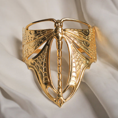🔥Last Day 49% OFF - 💫Handmade Gold Flying Dragonfly Bracelet