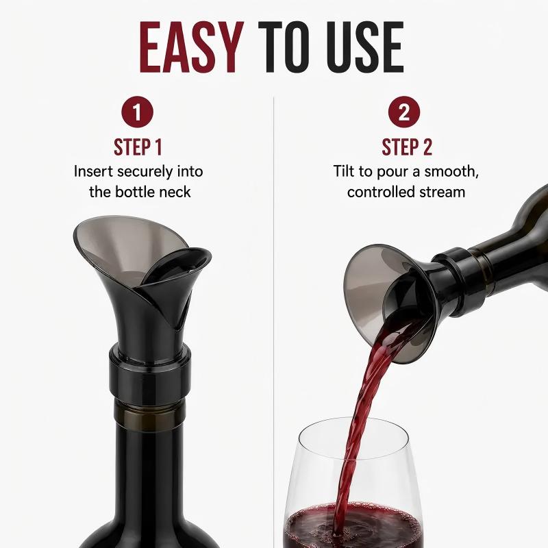 Flower Petal Wine Pourer and Stopper Drip Free Spill Proof