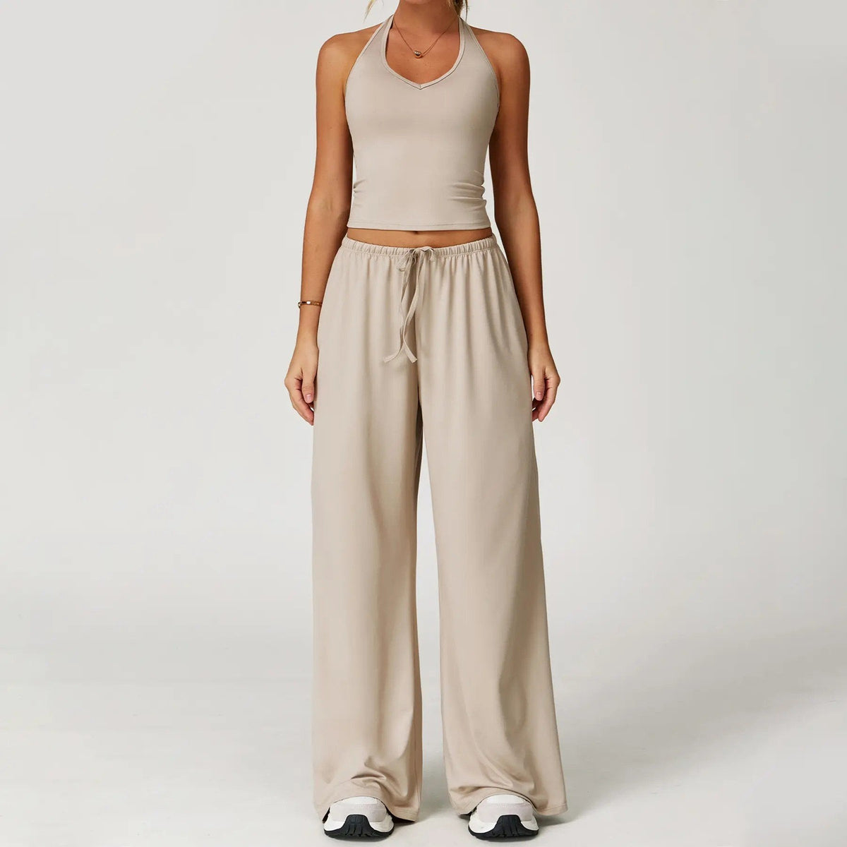 ⚡Hot Sales 49% OFF🔥Women's 2-Piece Athleisure Outfits - Polyester-Silk Fitted Summervibe Sweatsuit