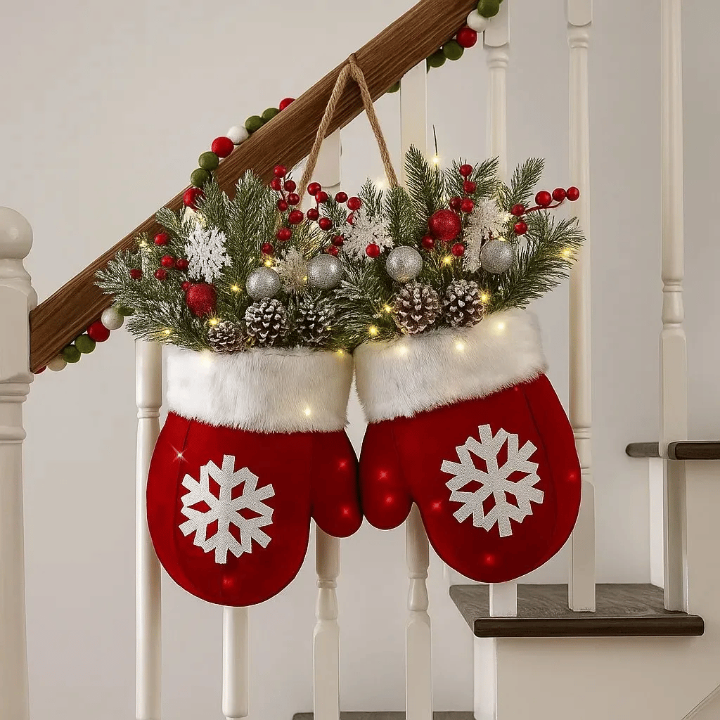 🔥LAST DAY 50% OFF🎄Sparkling Christmas Mitten Wreath