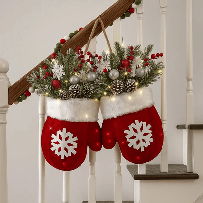 🔥LAST DAY 50% OFF🎄Sparkling Christmas Mitten Wreath