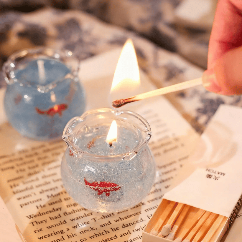 🔥Last Day 49% OFF - 🐟🕯️Mini Bubble Fish Tank Candle: Handmade Gel Wax Candle