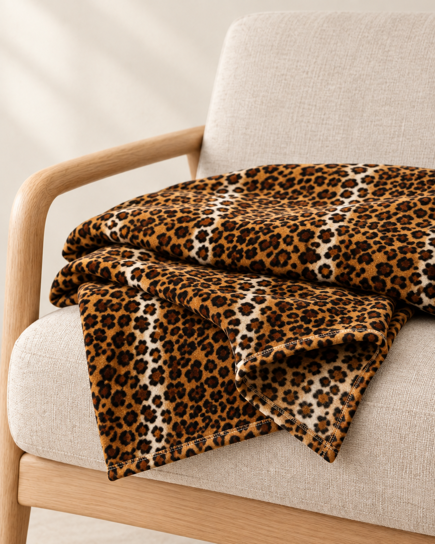 The Fleece Leopard Throw