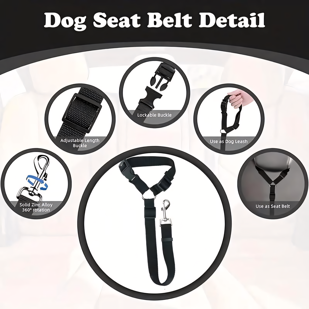 🔥 🔥2-Pack Dog Travel Safety Belts