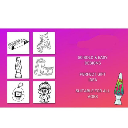 🔥Last Day 49% OFF - 🎨90s Retro Coloring Book for Adults and Kids