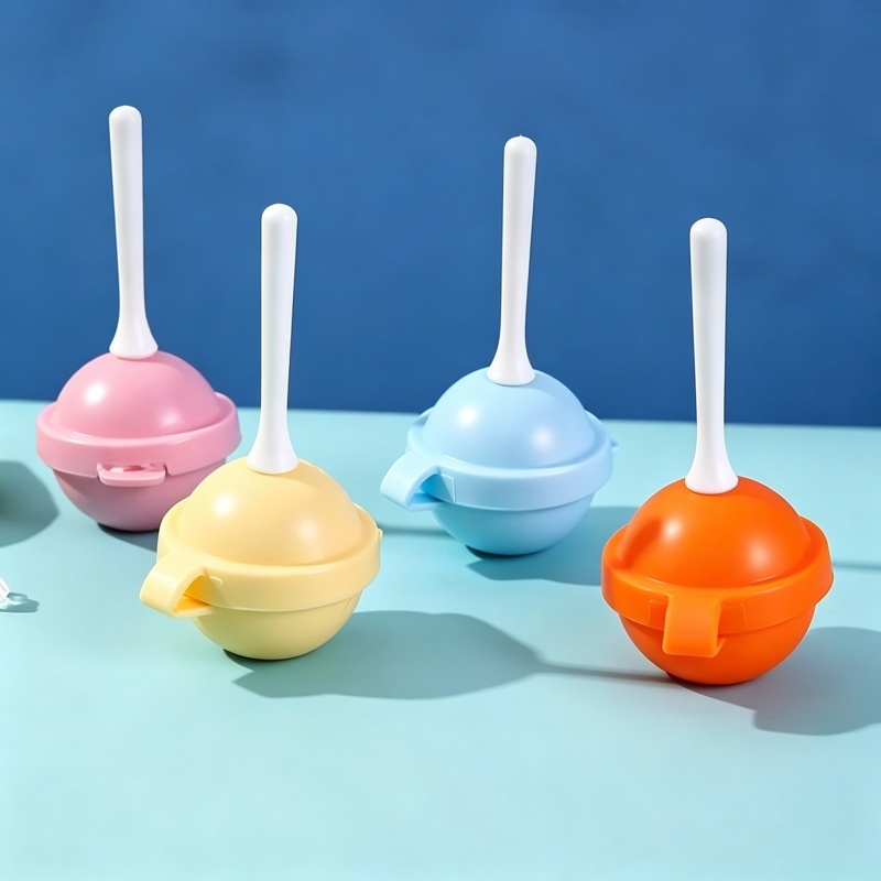 Lollipop Shaped Ice Pop Mold, Single Round Ball Popsicle Maker with Stick, Reusable DIY Ice Cream Mold for Kids Summer Homemade Fruit Juice Freezer Treats