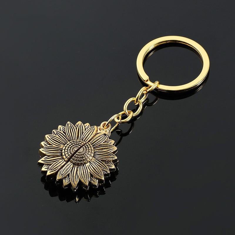 🔥LAST DAY 🌻Sunflower Keychain Inspirational Gifts - Keep Fucking Going Keychain