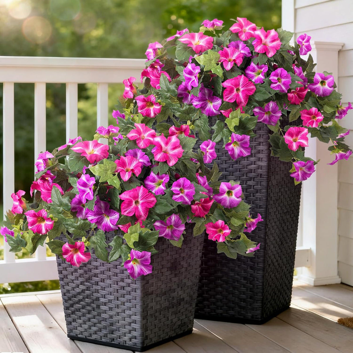 Outdoor Artificial Petunia Flowers Decor (2Pcs)