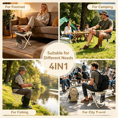 Outdoor Foldable Stool Backpack Portable Camping Chair Bag Crossbody Design