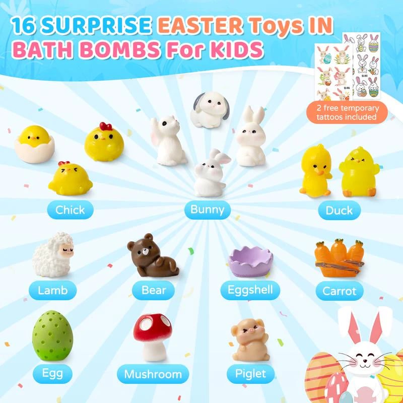 🐣🎁16 Pack Easter Bath Bomb Gift Set